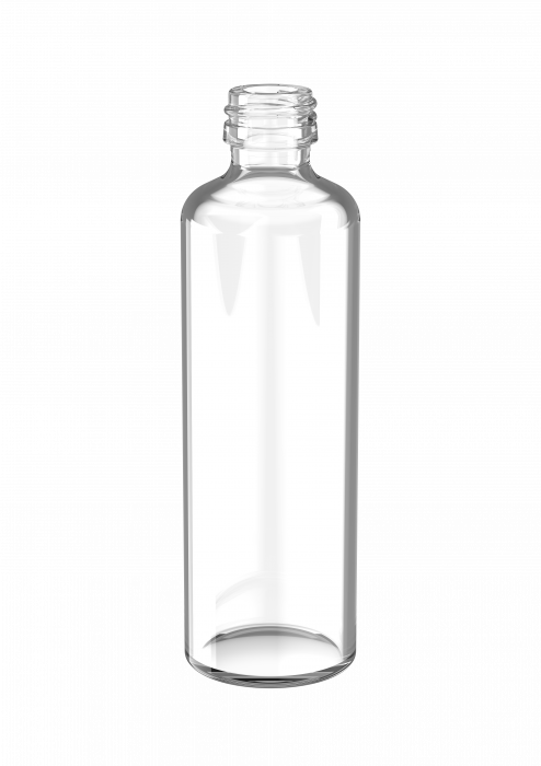 50ml Kruik, PP18 schroefmonding, helder glas